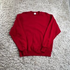 Vintage Jerzee Made in the USA Red Crewneck Sweater - Solid Red